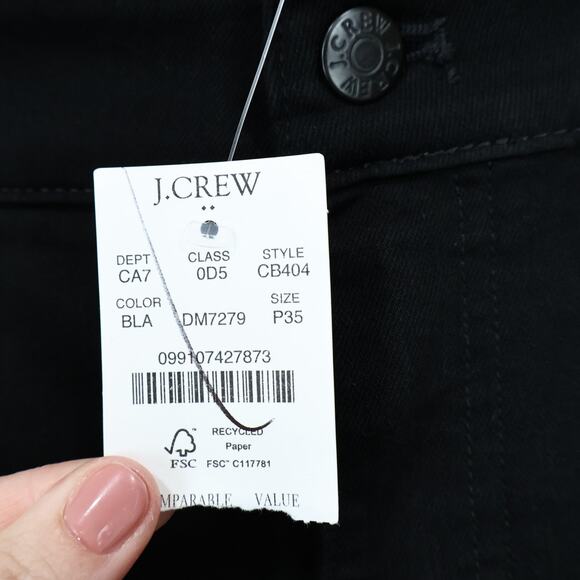 NWT J.Crew Factory Petite Curvy Stretch Essential Straight Jean Black 35 Petite - Picture 11 of 11